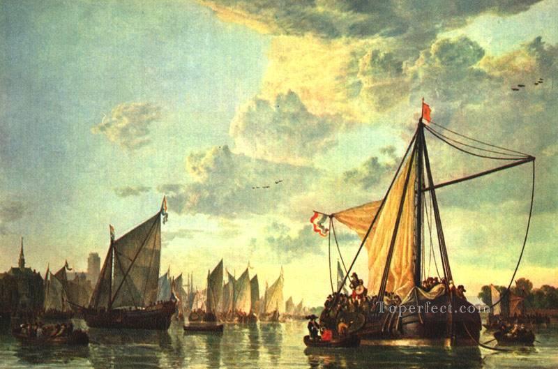 マース・アット・ドルドレヒトの海景画家 アルバート・カイプ油絵